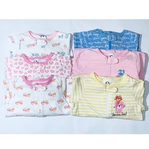 GERBER 100% Cotton Zip-Up Onesies Adorable 6-9M